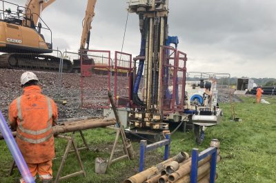 Drilling rigs providing rapid reaction investigation services at a challenging launch box location